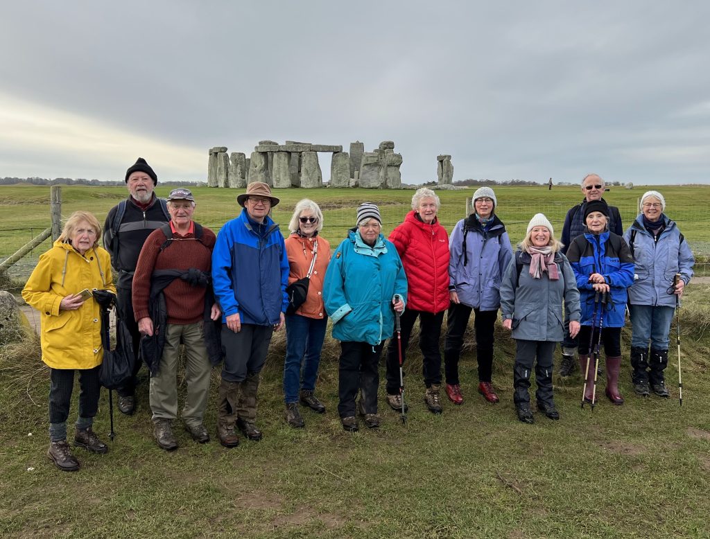 image of u3a in Kennet walking group at Stonehenge