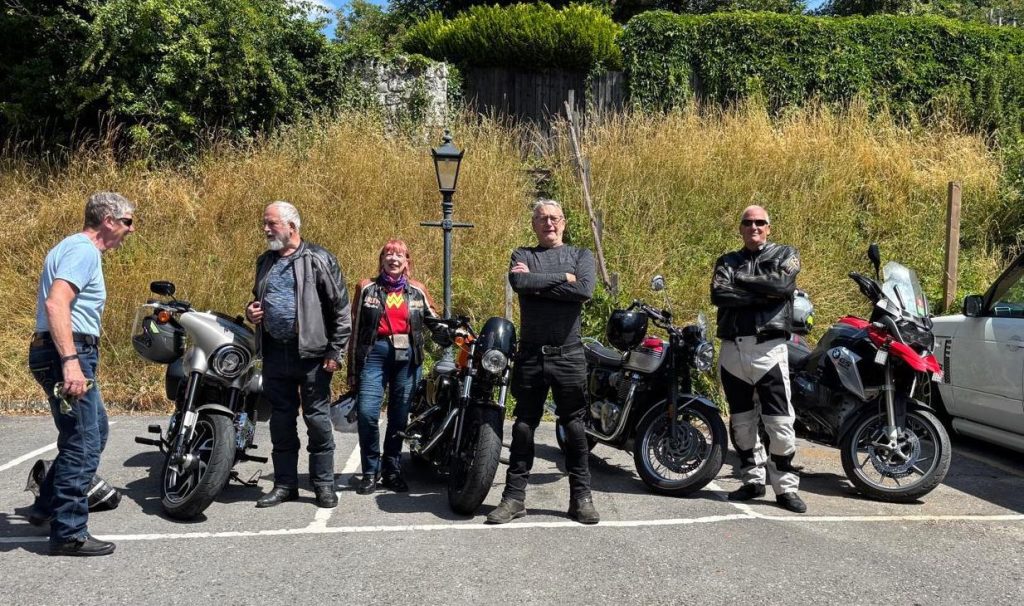 Image of motorbike riders and their motorbikes
