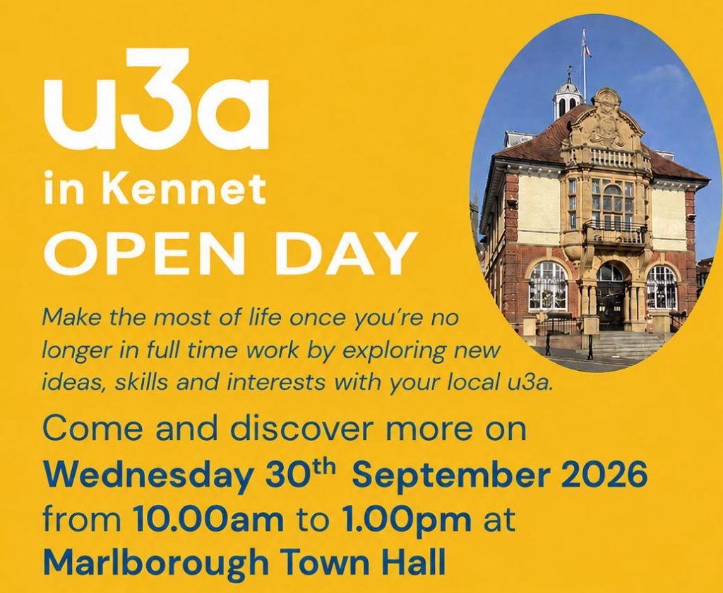 poster for u3a in Kennet Open Day 30th September 2026